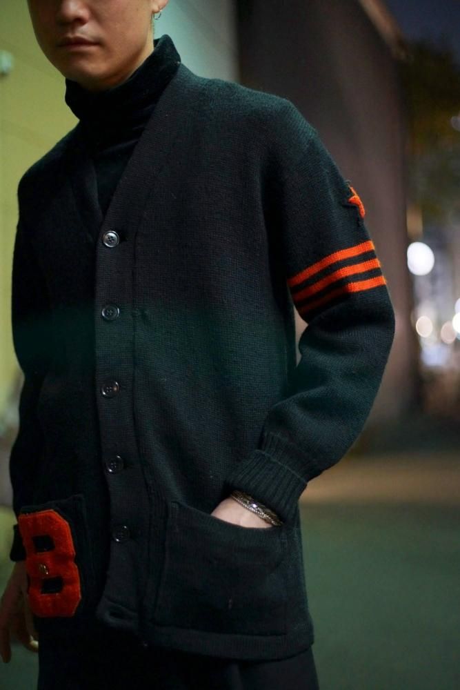 VENUS】ヴィンテージ レタードカーディガン ブラック【1960's