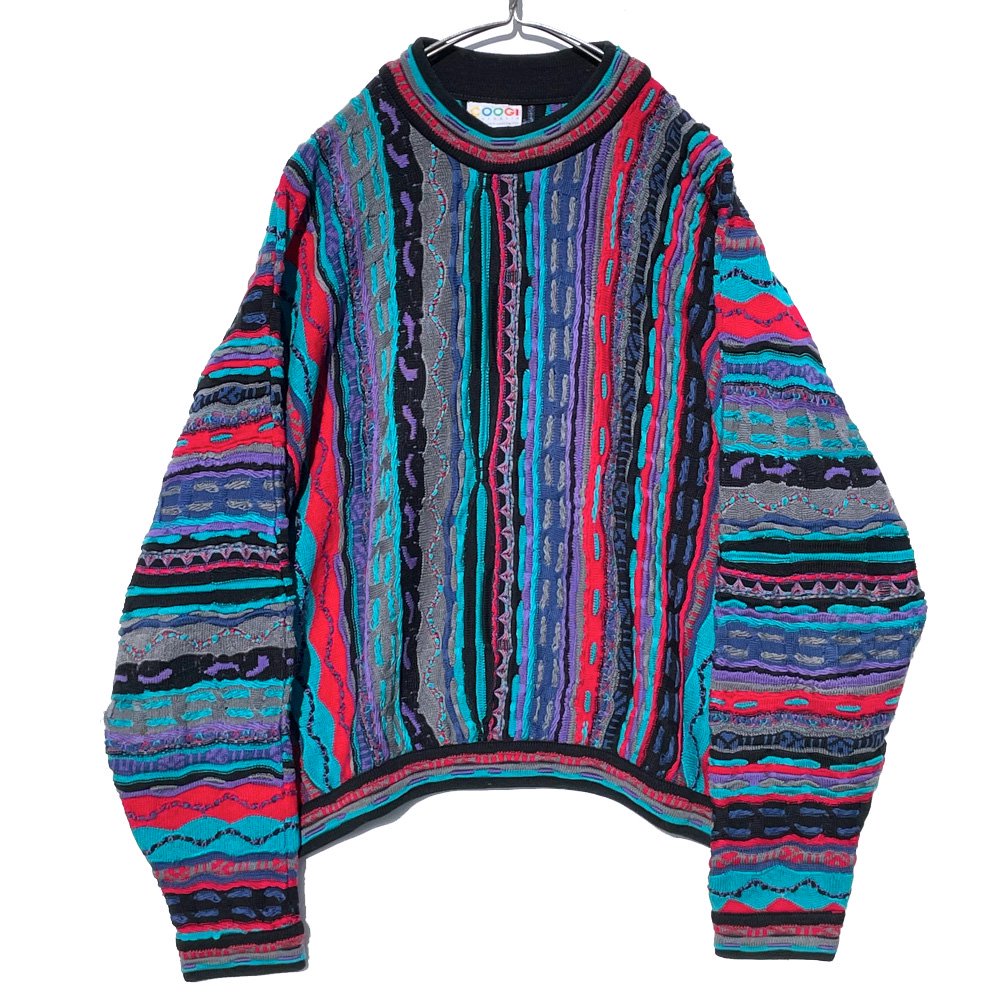 クージー【COOGI】ヴィンテージ 3D クルーネックニット【1990's】Vintage 3-D Knitting Cotton Sweater