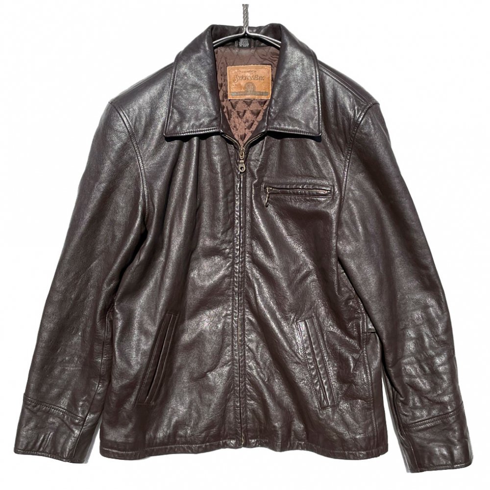 【ST.JOHN'S BAY】シングル ジップアップ レザージャケット【1990's】Vintage Single Leather Jacket