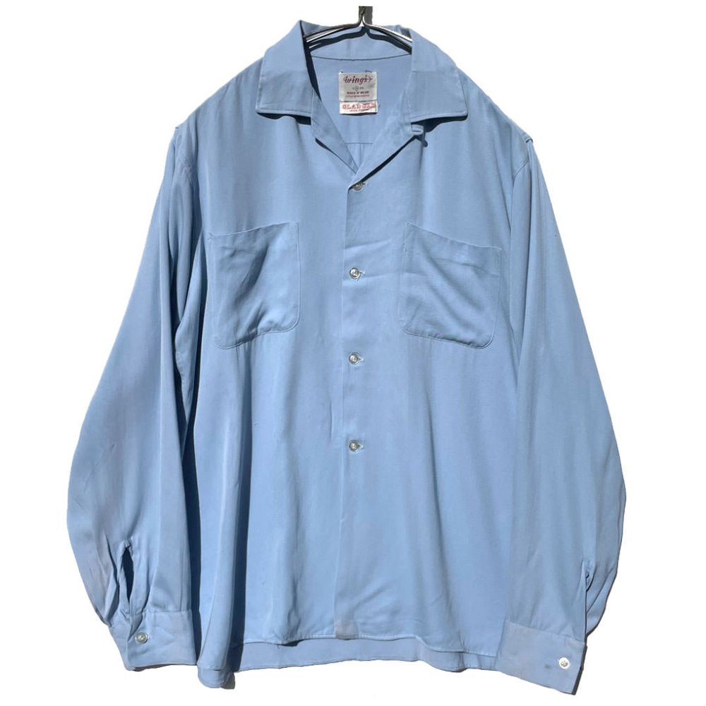 【Wings】ヴィンテージ オープンカラー レーヨンシャツ【1960's-】Vintage Open Collar Rayon Shirt
