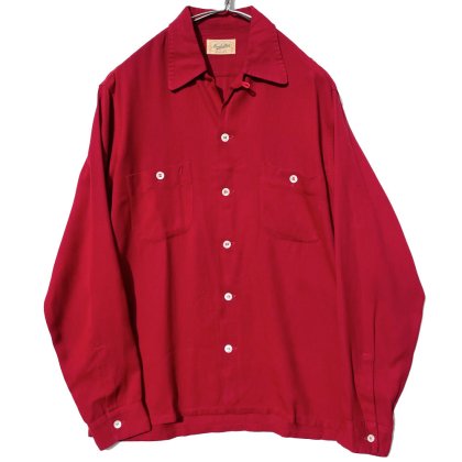  ΡManhattanۥơ 졼󥮥Х ץ󥫥顼ġ1950's-Vintage Rayon Shirt