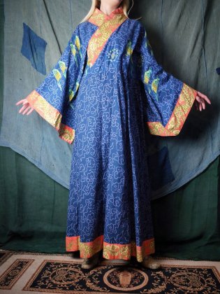  Ρ1970ǯ ꥨ󥿥 ɥ饴 ʪ ԡ c.1970s Oriental Dragon Kimono Style Dress