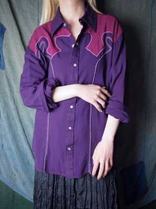  Ρ1960ǯ 2ȡ  졼󥷥 c.1960s 2tone Western Rayon Shirt