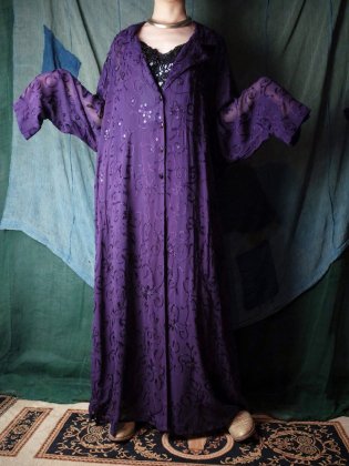  Ρɽ ǥץѡץ  Embroidery Deep Purple Sheer Gown