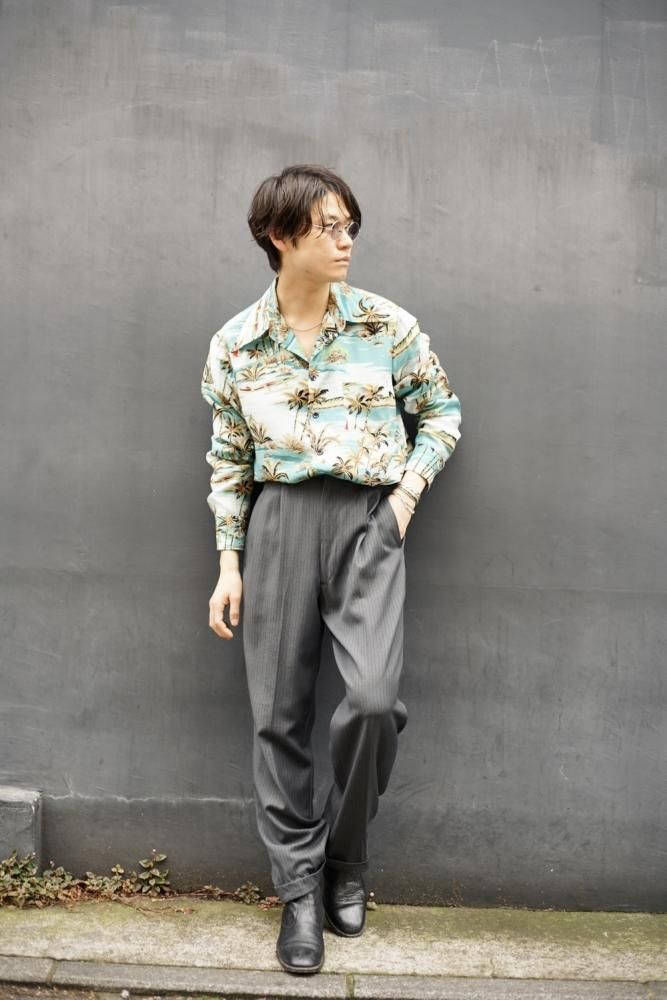 Vintage Washed Set Up Suit × Long Sleeve Aloha Shirts Style Vintage Washed Set Up Suit × Long Sleeve Aloha Shirts Style