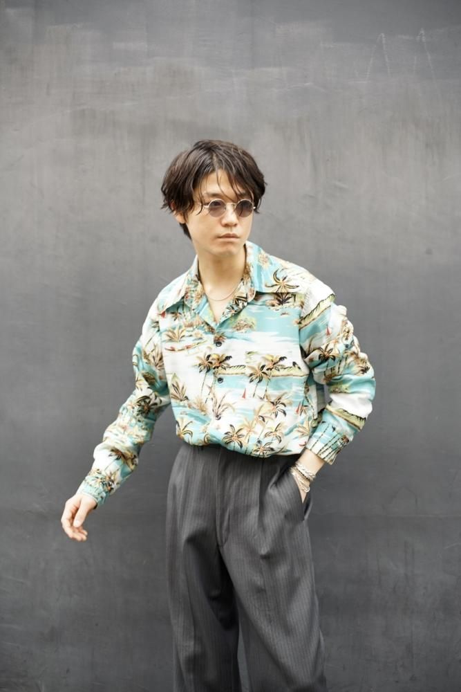 Vintage Washed Set Up Suit × Long Sleeve Aloha Shirts Style Vintage Washed Set Up Suit × Long Sleeve Aloha Shirts Style