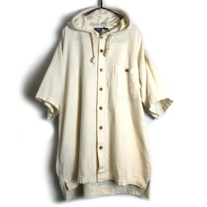  ΡShar Safariۥơ աɥġ1990'sVintage Short Sleeve Hooded Shirt