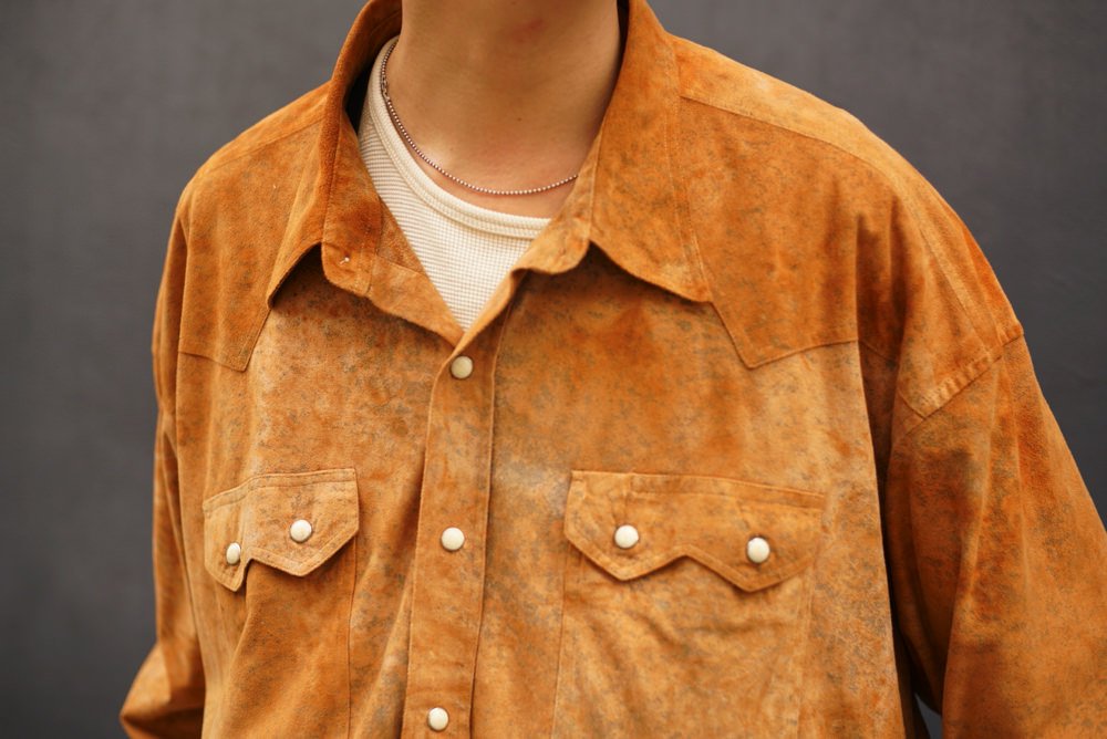 【B&D】ビッグシルエット フェイクスエード ウエスタンシャツ【1990's】Vintage Big Silhouette Fake Suede  Shirt