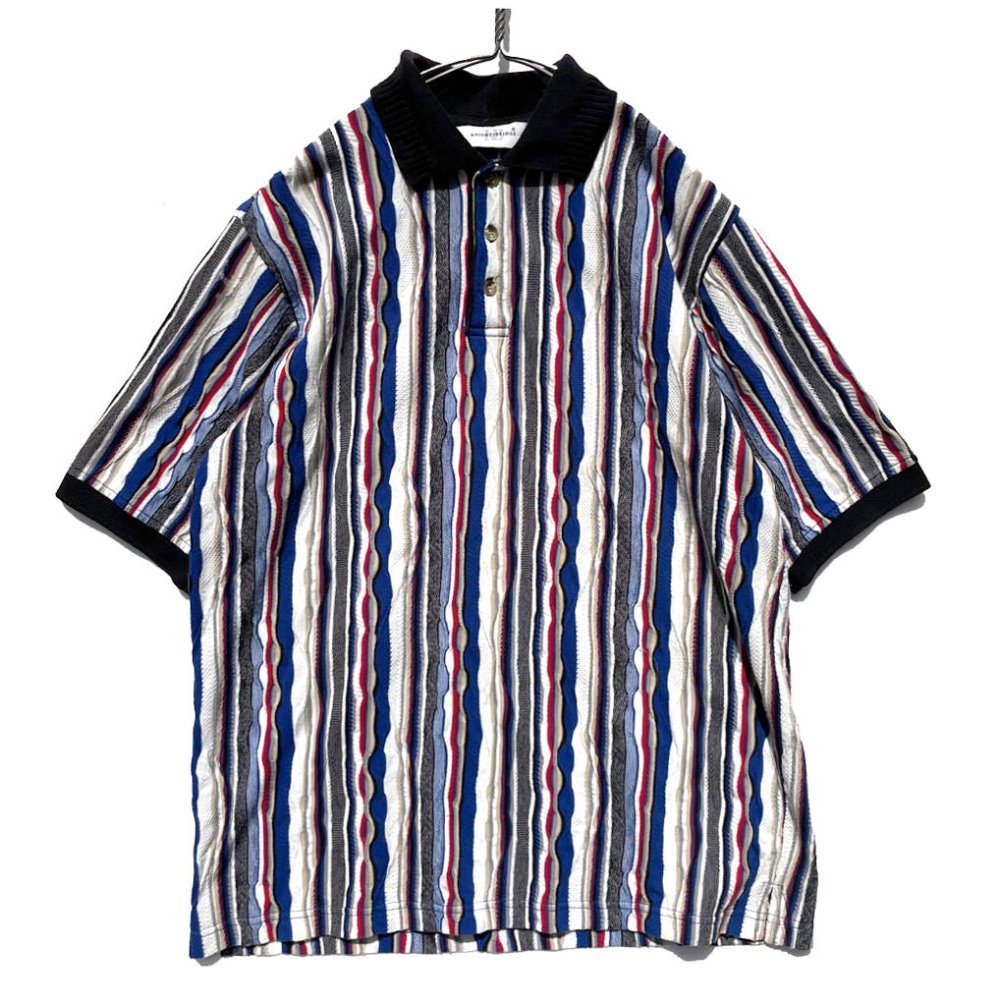 KNIGHTSBRIDGE】ヴィンテージ マルチストライプ 3D ポロシャツ【1990's