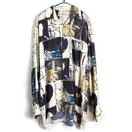  ΡNATIONAL ISSUEۥơ ȥץ 졼󥷥ġ1990'sVintage Artistic Rayon Shirt