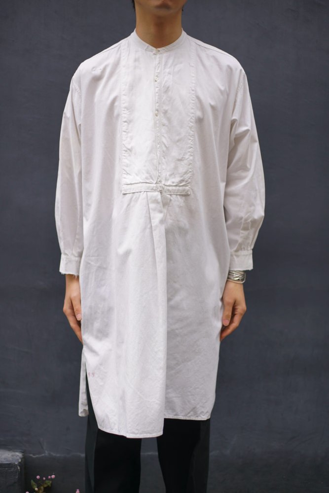 アンティーク フレンチコットン グランパシャツ【20's~30's】Antique French Cotton Grandpa Shirt