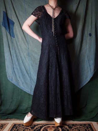 古着 通販　ブラックレースドレス Black Lace Dress