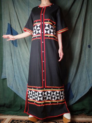 古着 通販　1970年代 パッチワーク&スタッズ ワンピース c.1970s Patchwork & Studs Dress