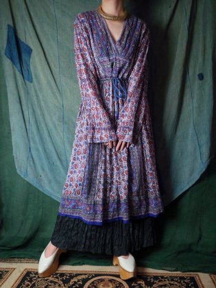 古着 通販　インド綿 ペイズリー×ラメ ワンピース India Cotton Paisley × Lame Dress