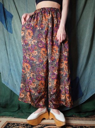  Ρơ  磻ɥѥ Flower Double Pattern Wide Pants