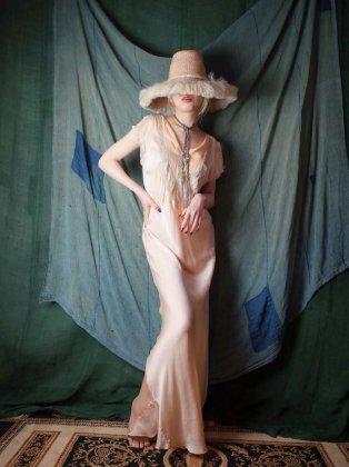 古着 通販　1920-30年代アンティーク シルク ランジェリー ワンピース c.1920~30s Antique Silk Lingerie Dress