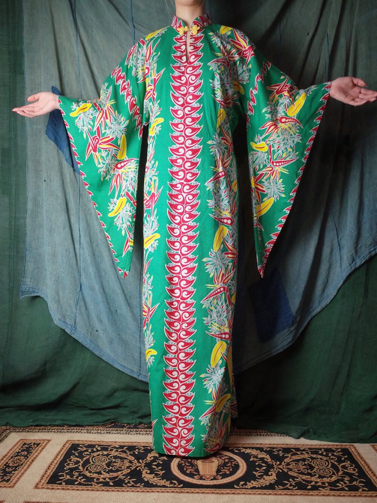 ヴィンテージ ハワイアン キモノスリーブ ワンピース 1940-1950年代 c.1940~50s Vintage Hawaiian Kimono  Sleeves Dress