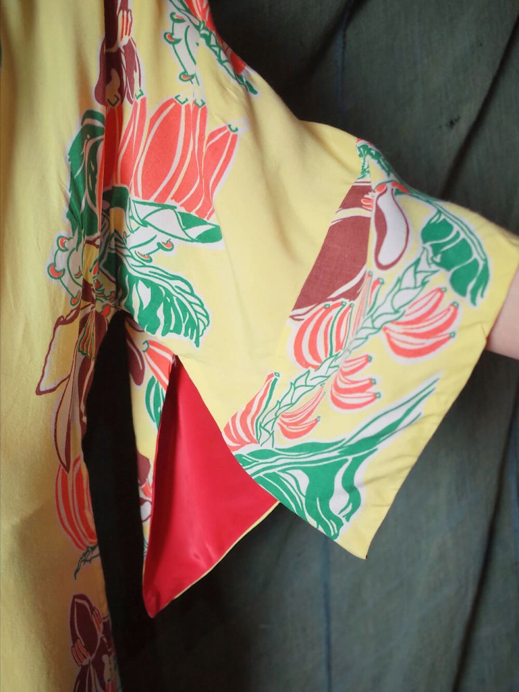 ヴィンテージ ハワイアン キモノスリーブ レーヨンワンピース 1940-1950年代 c.1940~50s Vintage Hawaiian  Kimono Sleeves Rayon Dress