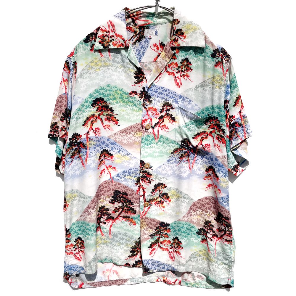 【IOLANI MADE IN HAWAII】ヴィンテージ レーヨン アロハシャツ 和柄【1950's-】Vintage Silky Rayon  Hawaiian Shirt