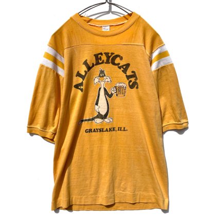 古着 通販　【GULF COAST - Made In USA】ヴィンテージ シルベスター・キャット フットボール Tシャツ【Late 1970's-】Vintage Football T-Shirt