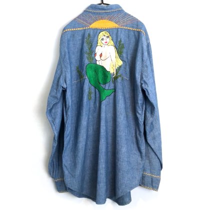古着 通販　【BIG MAC】ヴィンテージ シャンブレーシャツ 刺繍【1970's-】Vintage Embroidered Chambray Shirt