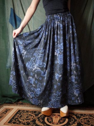 古着 通販　ヴィンテージ ブルーローズ × ペイズリー シルクスカート Blue Rose × Paisley Silk Skirt