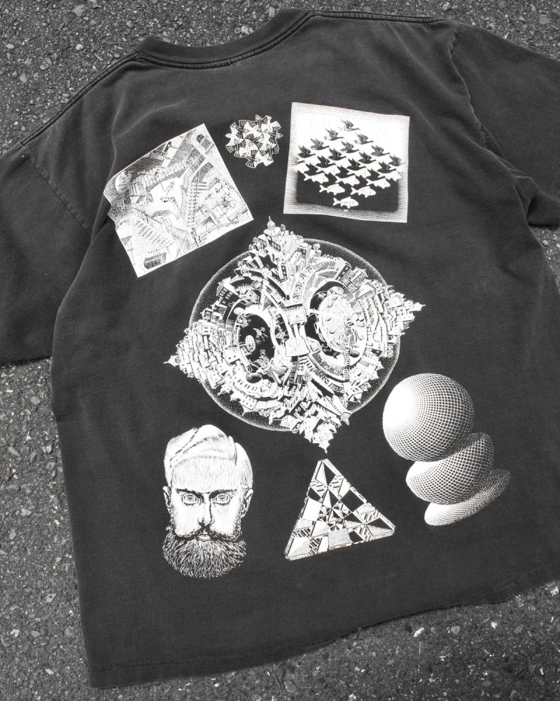 MC エッシャー ヴィンテージ T シャツ【M.C Escher Drawings】【1990s-ANDAZIA】Random Print XL