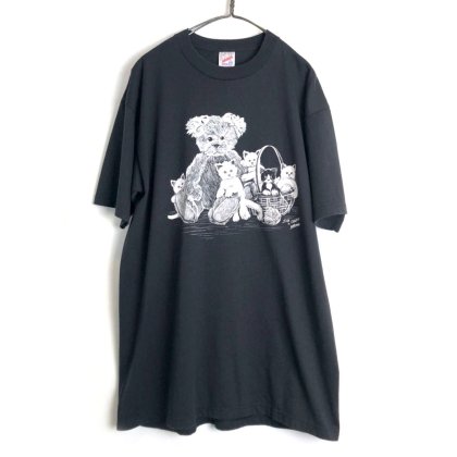  ΡSue Chaffeeۥơ ȥץ Tġ1990's-Vintage Teddy Bear & Kitties Art Tee