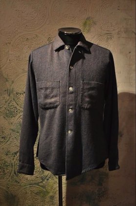 古着 通販　us 1960s nep wool open collar shirt