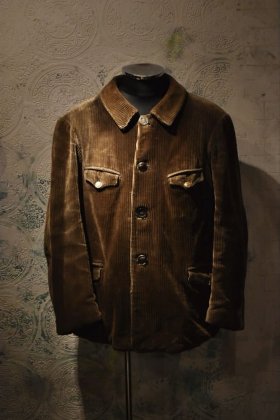  Ρfrench 1930-40s brown corduroy hunting jacket