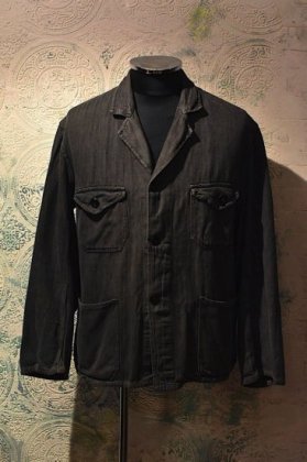 古着 通販　Belgium 1960s herringbone chambray work jacket