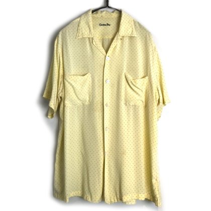  ΡChristian Diorۥơ S/S 졼󥷥ġ1960'sVintage S/S Loop Collar Rayon Shirt