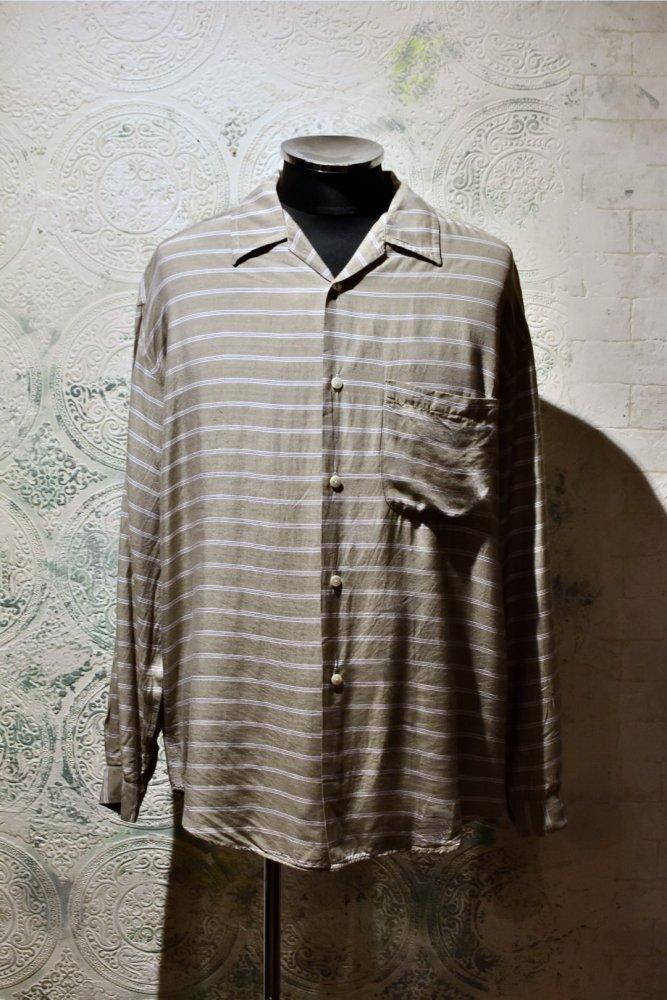 ヴィンテージ ボーダーレーヨンシャツ [ 1960s ] [ rayon shirt] ヴィンテージ屋 us 1960s border rayon  shirt | RUMHOLE beruf - Online Store 公式通販サイト