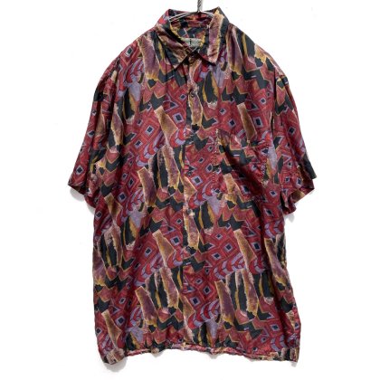  ΡROBERT STOCKۥơ ȥץ S/S 륯ġ1990's-Vintage Silk Shirt