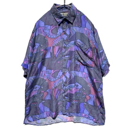  ΡROBERT STOCKۥơ S/S ȥץ 륯ġ1990's-Vintage Silk Shirt