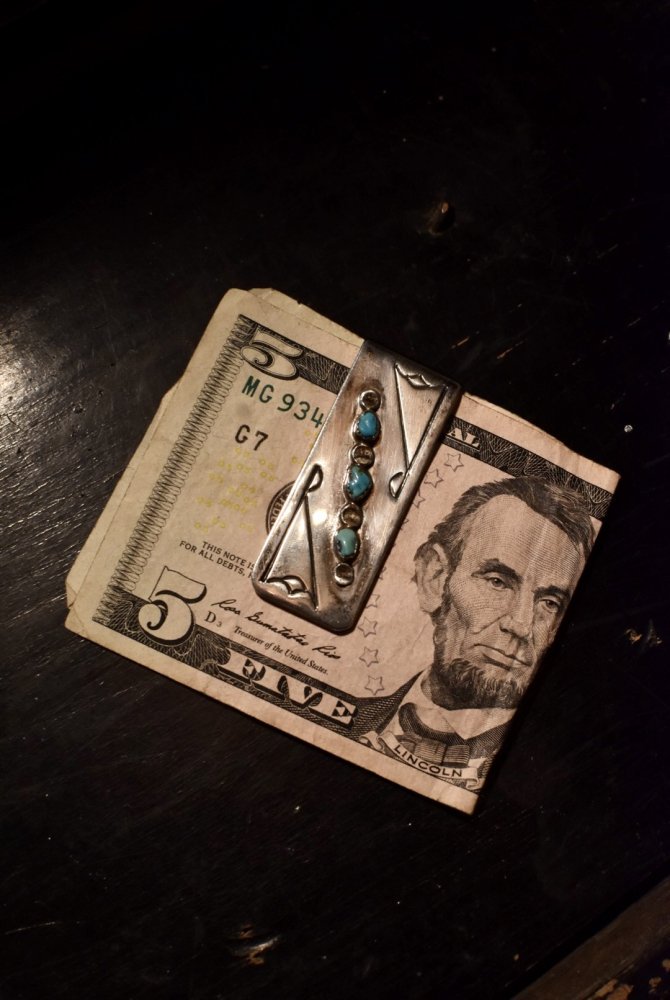 vintage silver turquoise money clip ヴィンテージ シルバー ターコイズ マネークリップ