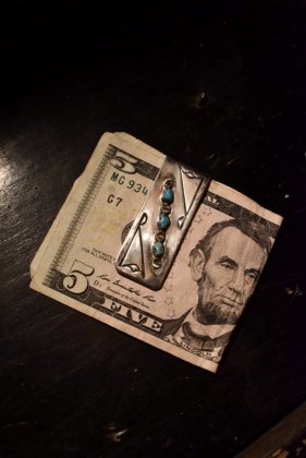 古着 通販　vintage silver turquoise money clip ヴィンテージ シルバー ターコイズ マネークリップ 