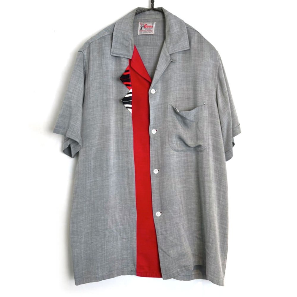 【Bud Berma】ヴィンテージ S/S オープンカラーシャツ【1960's-】Vintage S/S Loop Collar Rayon Shirt