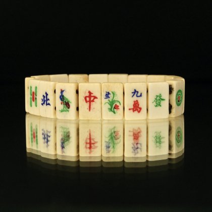 古着 通販　ヴィンテージ 麻雀牌 ブレスレット【Mahjong Gambling Amulet】Natural Bone Small Tile