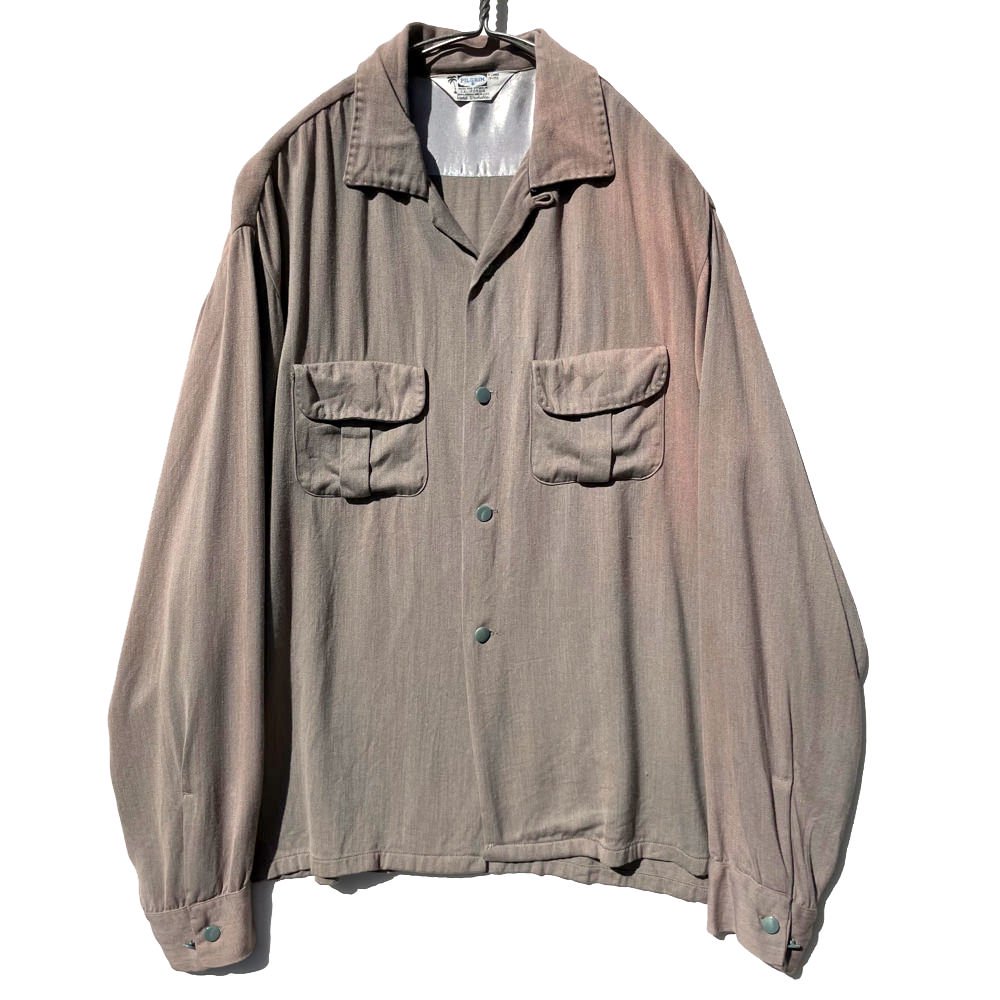 【PILGRIM】ヴィンテージ レーヨンギャバジン オープンカラーシャツ【1950's-】Vintage Rayon Shirt