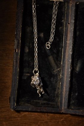 古着 通販　Belphegol Zoo British mid 20th bulldog motif silver necklace 20世紀中期 イングランド ブルドッグ ネックレス 
