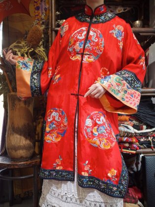  Ρc.1940s Chinese Embroidery Silk Jacket