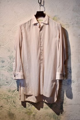  ΡGermany 1950s~ cotton pink stripe grandpa shirt