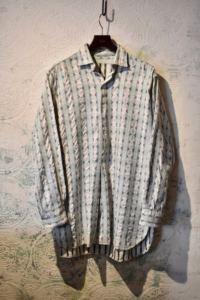 1960's French Cotton grandpa shirt