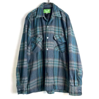  ΡPacific Woolensۥơ ץ󥫥顼 륷ġ1970's-Vintage Loop Collar Wool Shirt