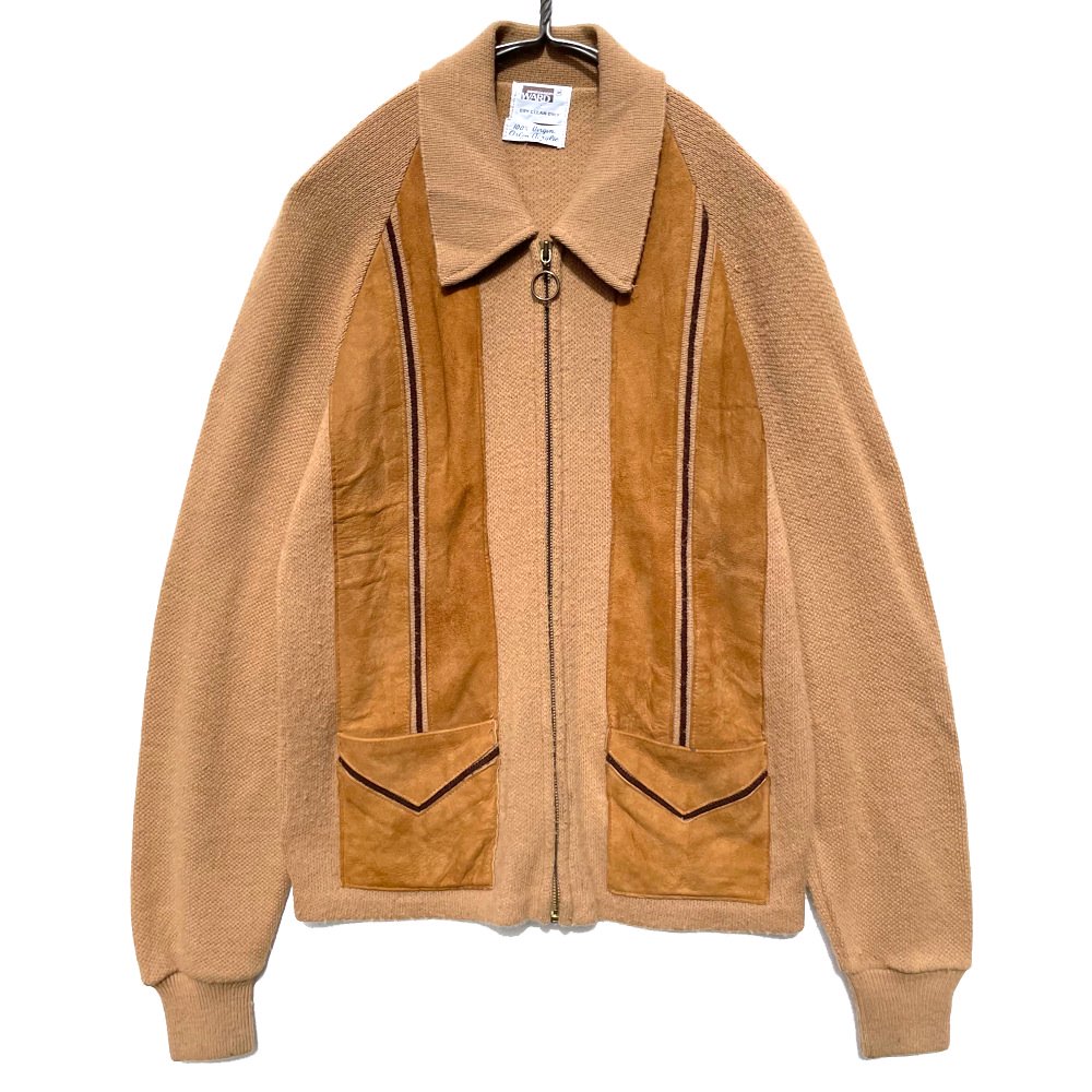 【Montgomery Ward】ヴィンテージ ジップアップ スエード×ニット【1970's-】Vintage Suede Knit