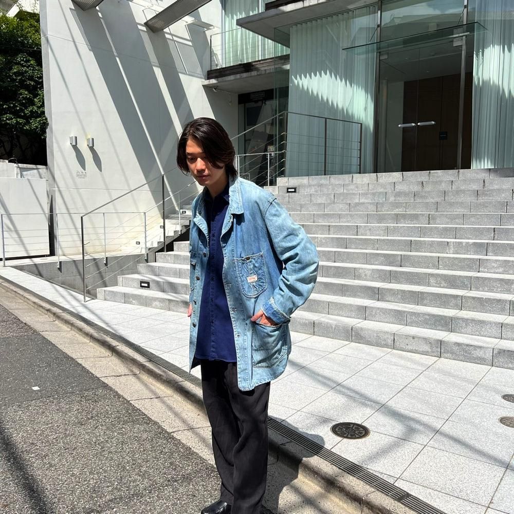 ヴィンテージPowr House60sデニムカバーオールUSAフェード Powr House】ヴィンテージ カバーオール デニムジャケット