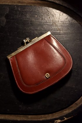 古着 通販　Italy vintage leather purse ヴィンテージ がま口 レザーパース 