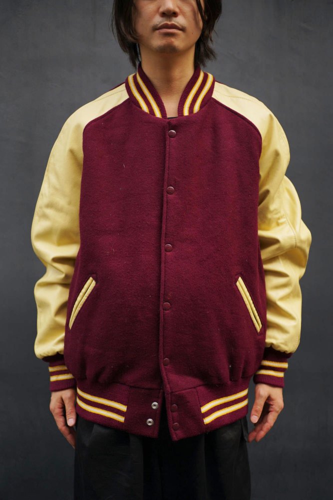 楽天】直営 as8. LETTERMAN´S Vintage ウール×牛革 スタジャン