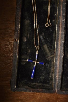  Ρvintage silver  lapis lazuli cross necklace ơ С ԥ饺 ͥå쥹 